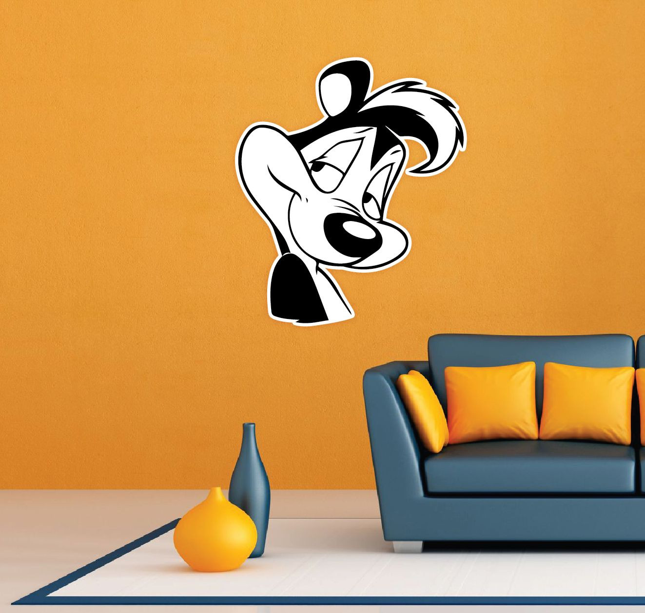 Pepe Le Pew French Skunk Face Cartoon Kids Room Wall Decor Sticker Decal 20″X25″