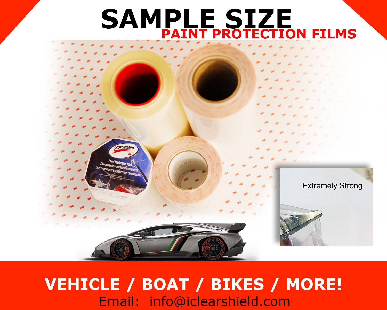 3″ or 4″ 3M Pro Series SAMPLE SIZE Paint Protection film – Xpel / VentureShield