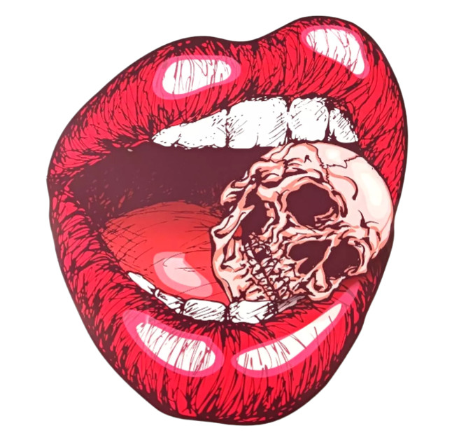 Lips Easy Iron on Sublimation Stickers Rainbow Skull Love Lips T-shirts (3 Pack)