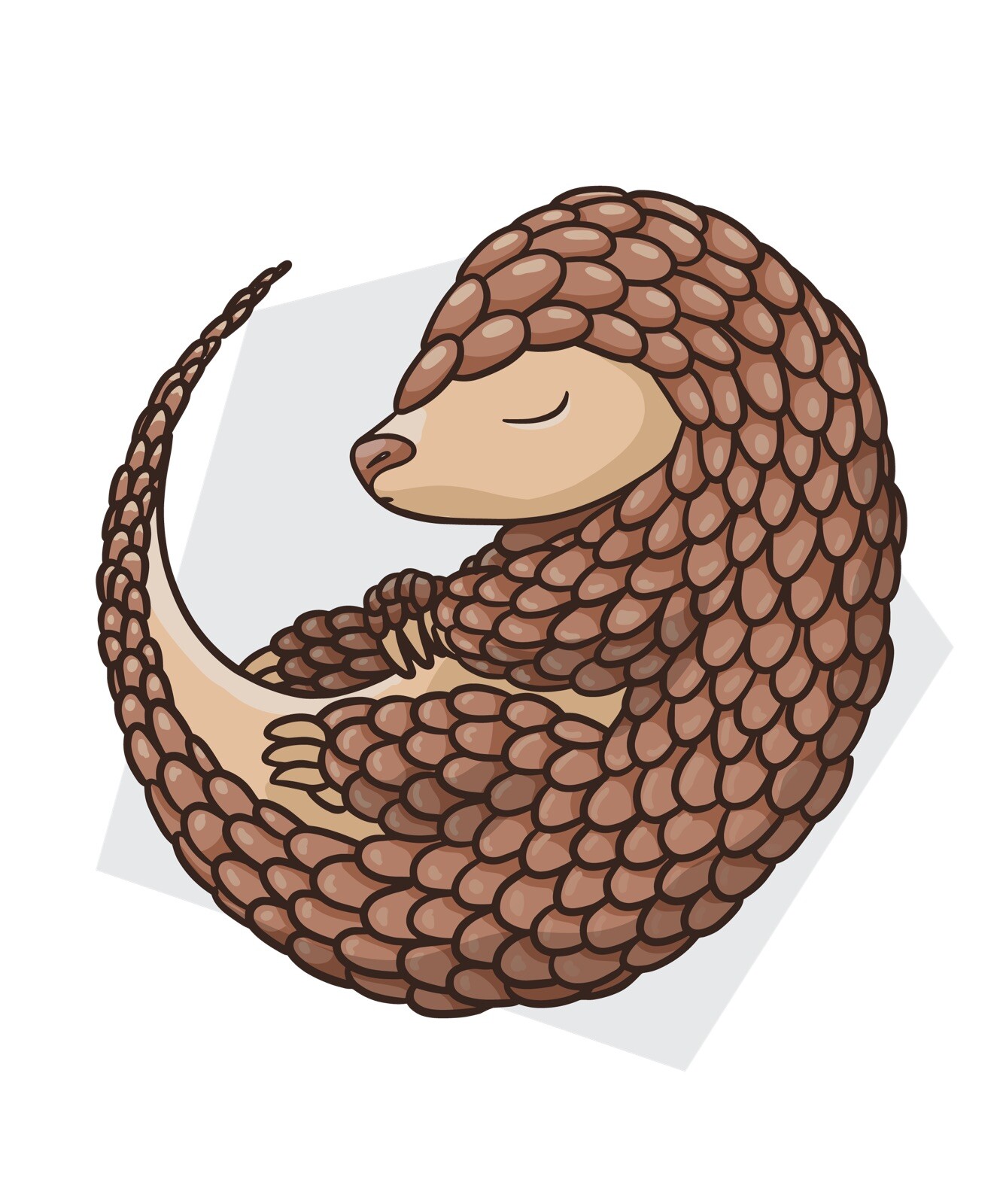 3” Pangolin Sticker Asia Save Rare Endangered Species Scales Medicine Poaching