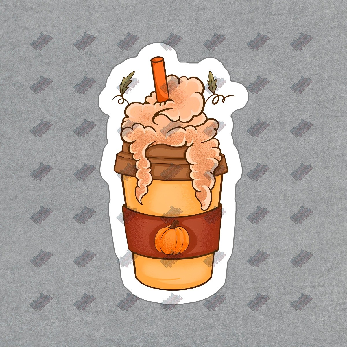 Cute Pumpkin Spice Latte Vinyl Sticker Fall Decor Decal for Laptops, #622682