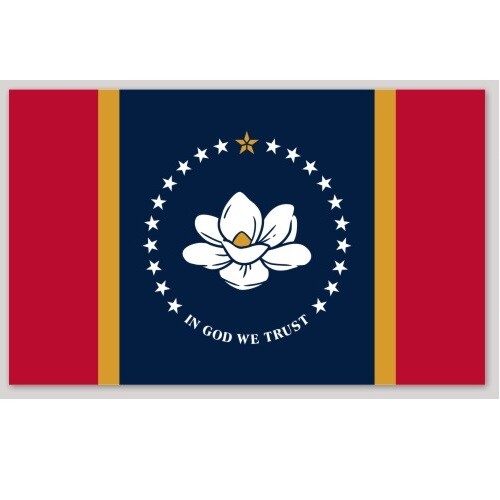 Mississippi State Flag Sticker Decal Adhesive Vinyl Multiple Sizes Available