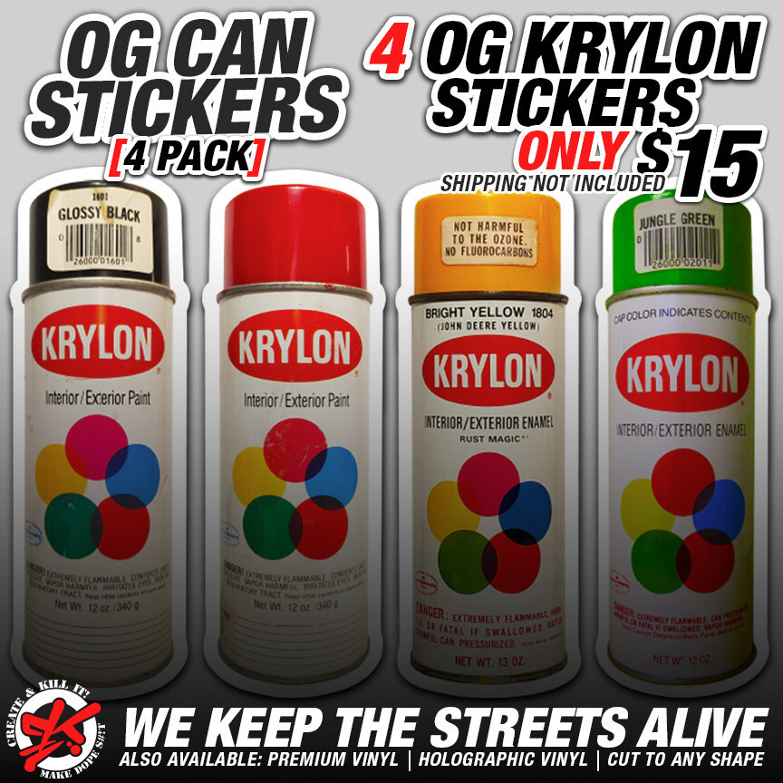 Krylon Spray Paint Can Stickers High Quality Graffiti Art Slaps Sticker 2″x 5″