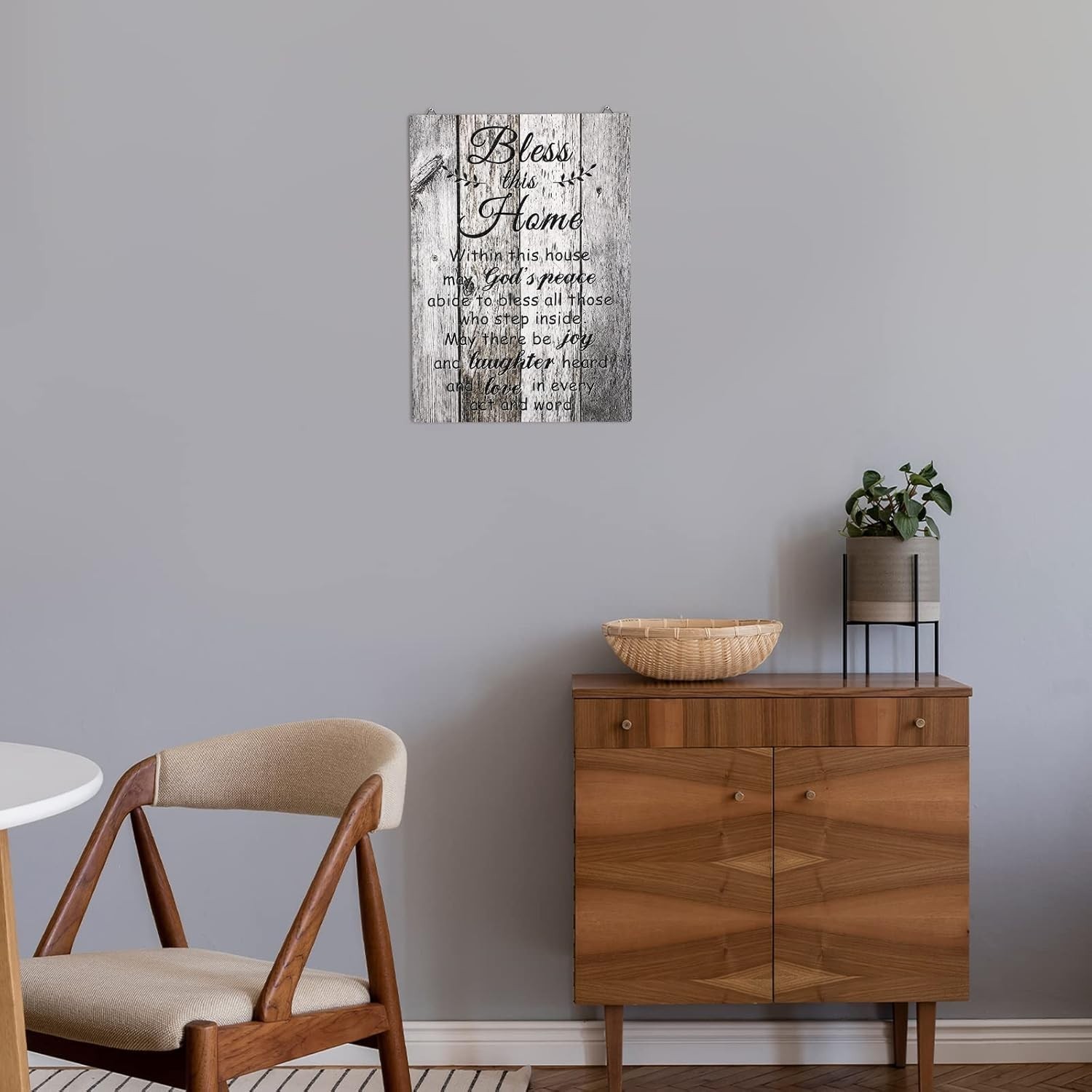 Rustic Bless This Home Wooden Wall Decor – Perfect Housewarming Gift, 13.8″x11″