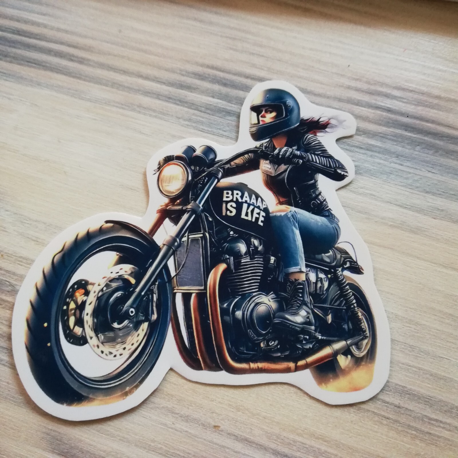 Biker girl, braaap life, sticker, sticker