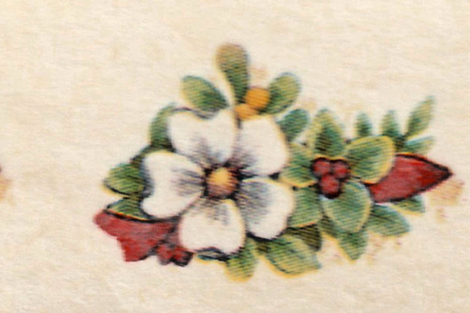 Tiny Christmas Floral Ceramic Waterside Decal-1/2 x 3/4″ (12) vintage, dollhouse