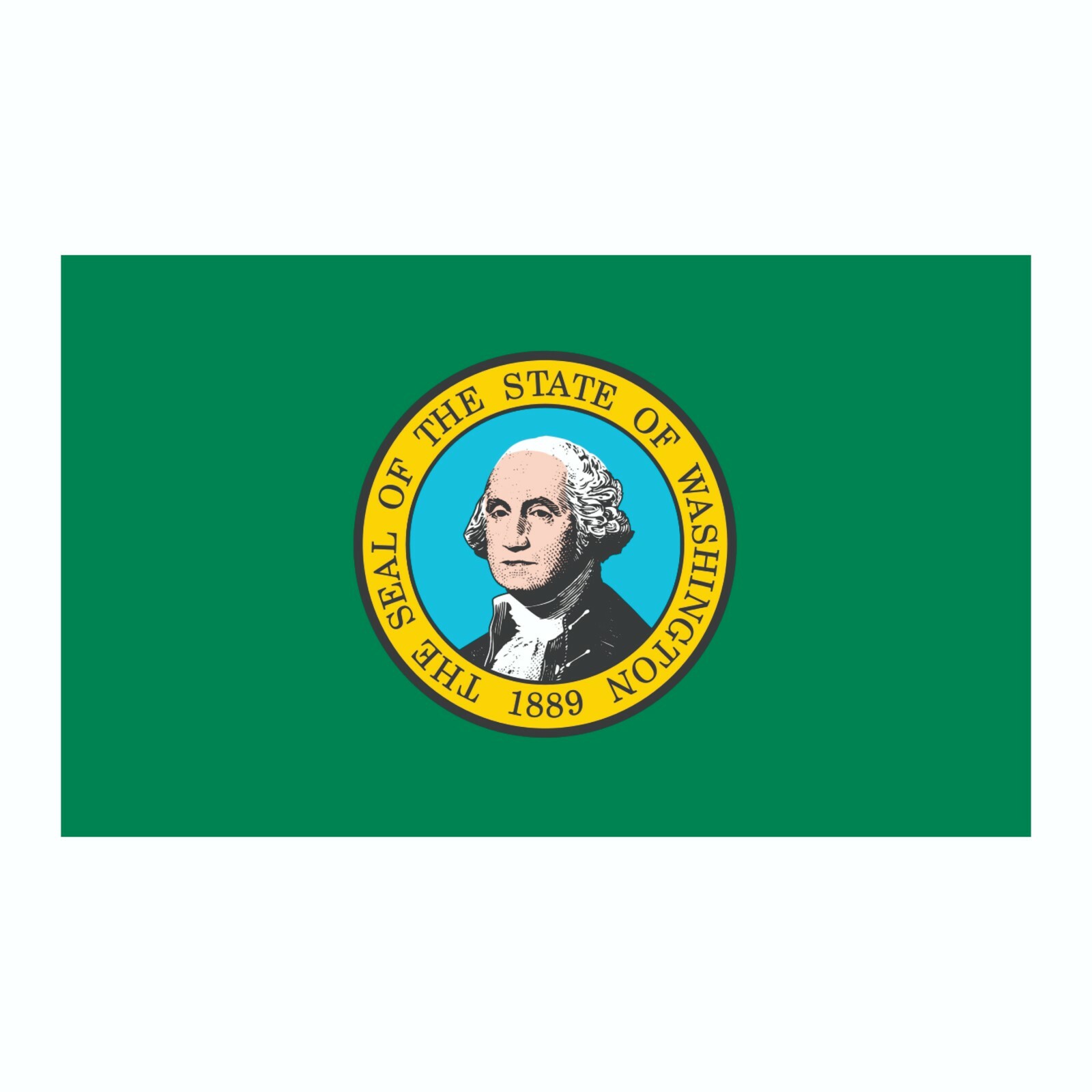 Washington State Flag Sticker, Decal, Bumper Sticker Vacation Sticker 3″ x 5″