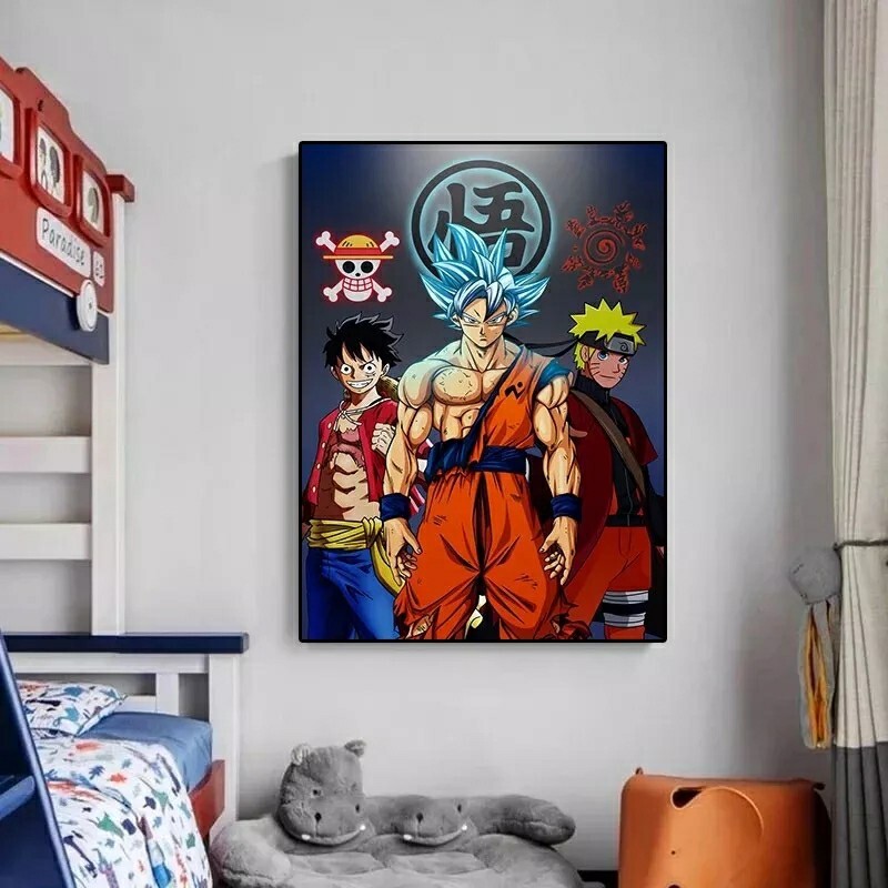 Dragon Ball Poster Cotton Canvas Naruto One Piece Goku Luffy Without Frame
