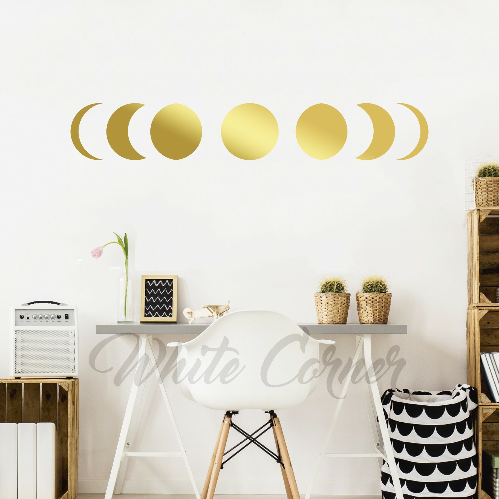 Moon Phases Wall Decal, Moon Phases Sticker, Moon Phases, Moon Decal ga169