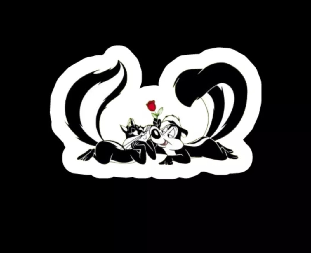 Pepe Le Pew Skunk 4 Inch Vinyl Sticker 80s Cartoons Indoor Outdoor UV Waterproof