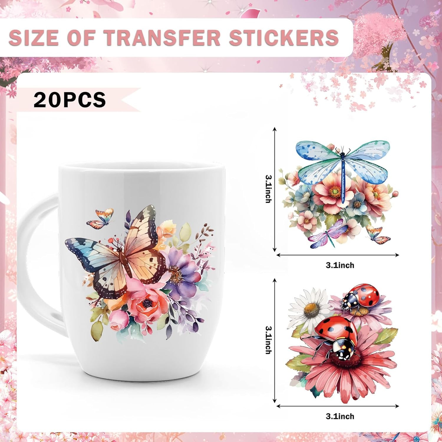 Transfer UV DTF Decals – 20 Sheets Vintage Birds UV DTF Cup Wraps for 16 oz Glas
