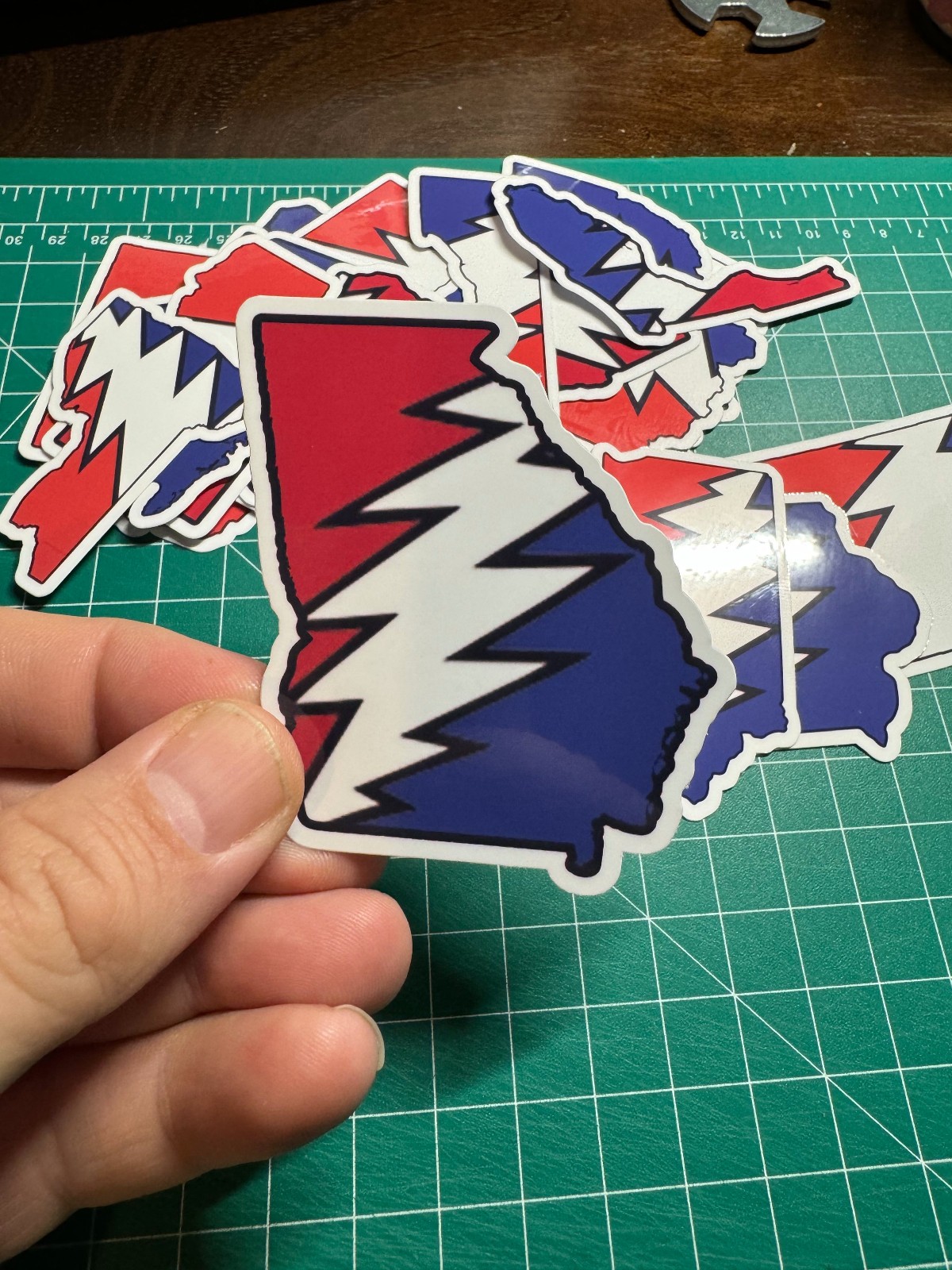 Georgia Stealie – Grateful Dead – Laminated Vinyl Sticker 3″x3″