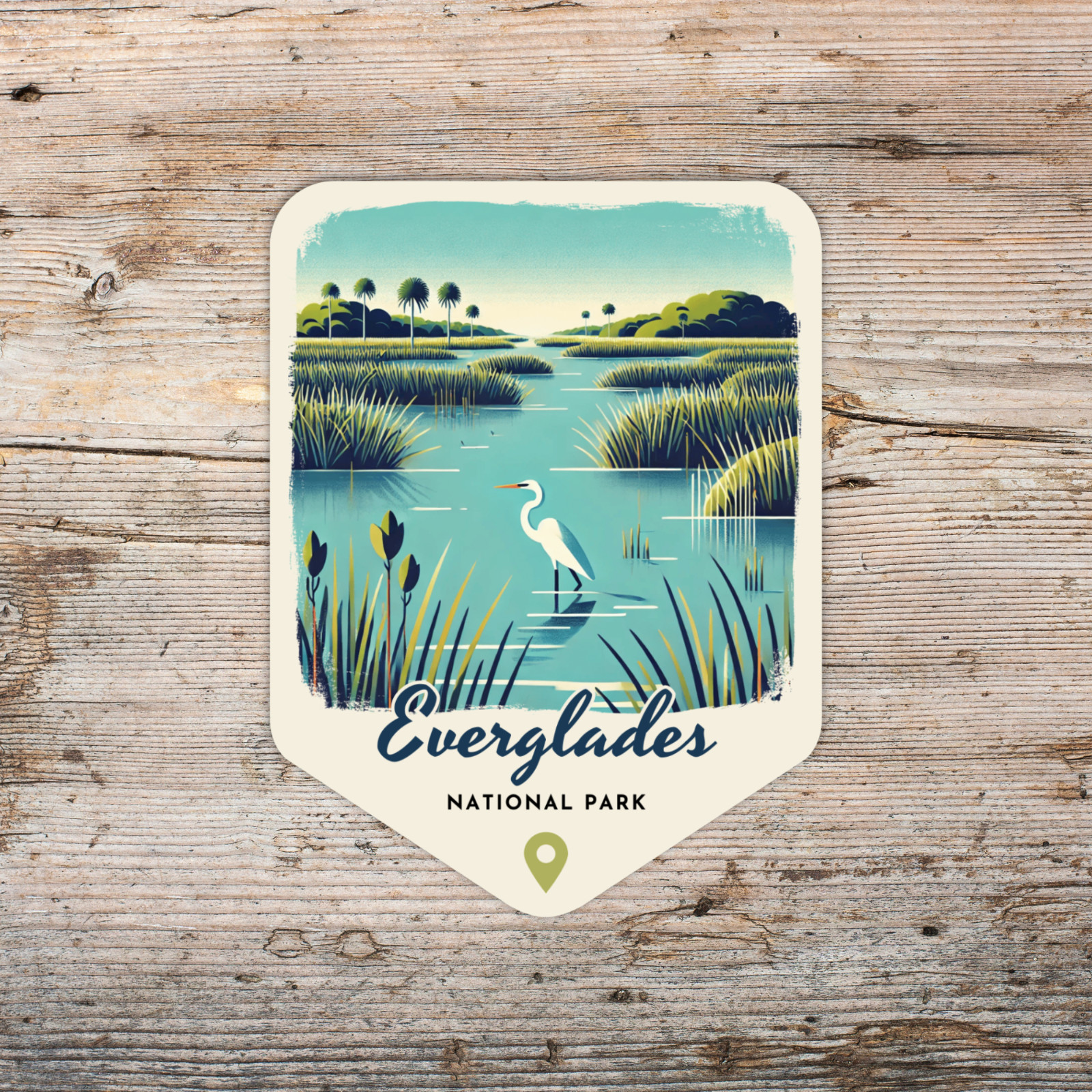 Everglades National Park Florida Sticker Retro Style Waterproof Vinyl Decal