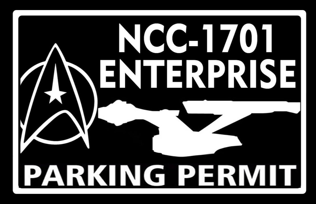 NCC-1701 Enterprise Parking Permit Star Trek White 5″ Decal Car Camper Window