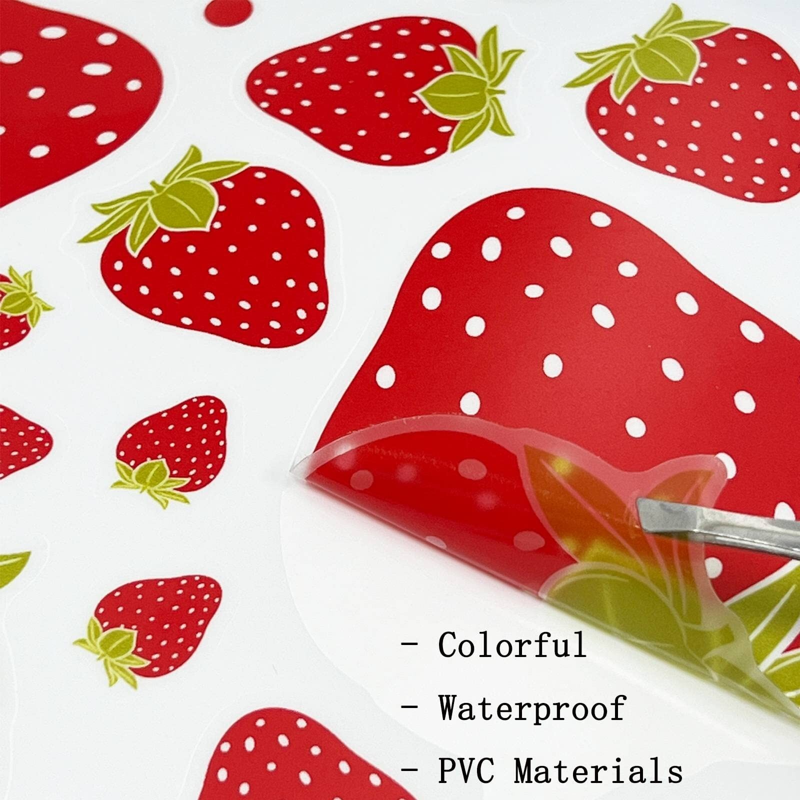 92 Pieces Strawberry Decor Strawberry Stickers Strawberry Wall Decals for Gir…