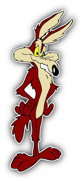 Wile E. Coyote Cartoon Hands Car Bumper Sticker Decal 3” x 1.26”