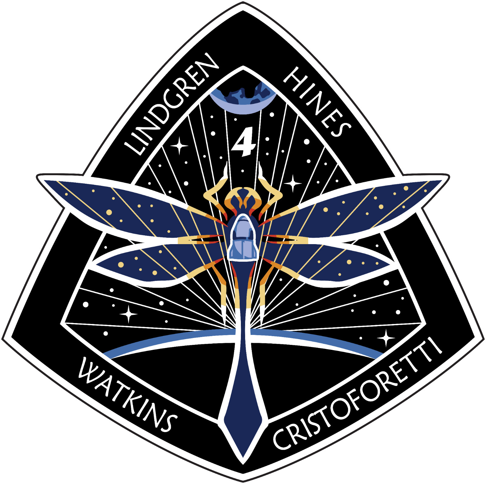 NASA SpaceX Crew-4 Mission Patch Sticker Decal NASA Commercial Crew Flight
