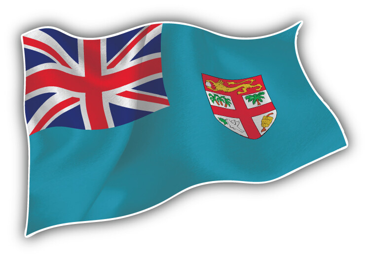 Fiji Waving Flag Car Bumper Sticker Decal