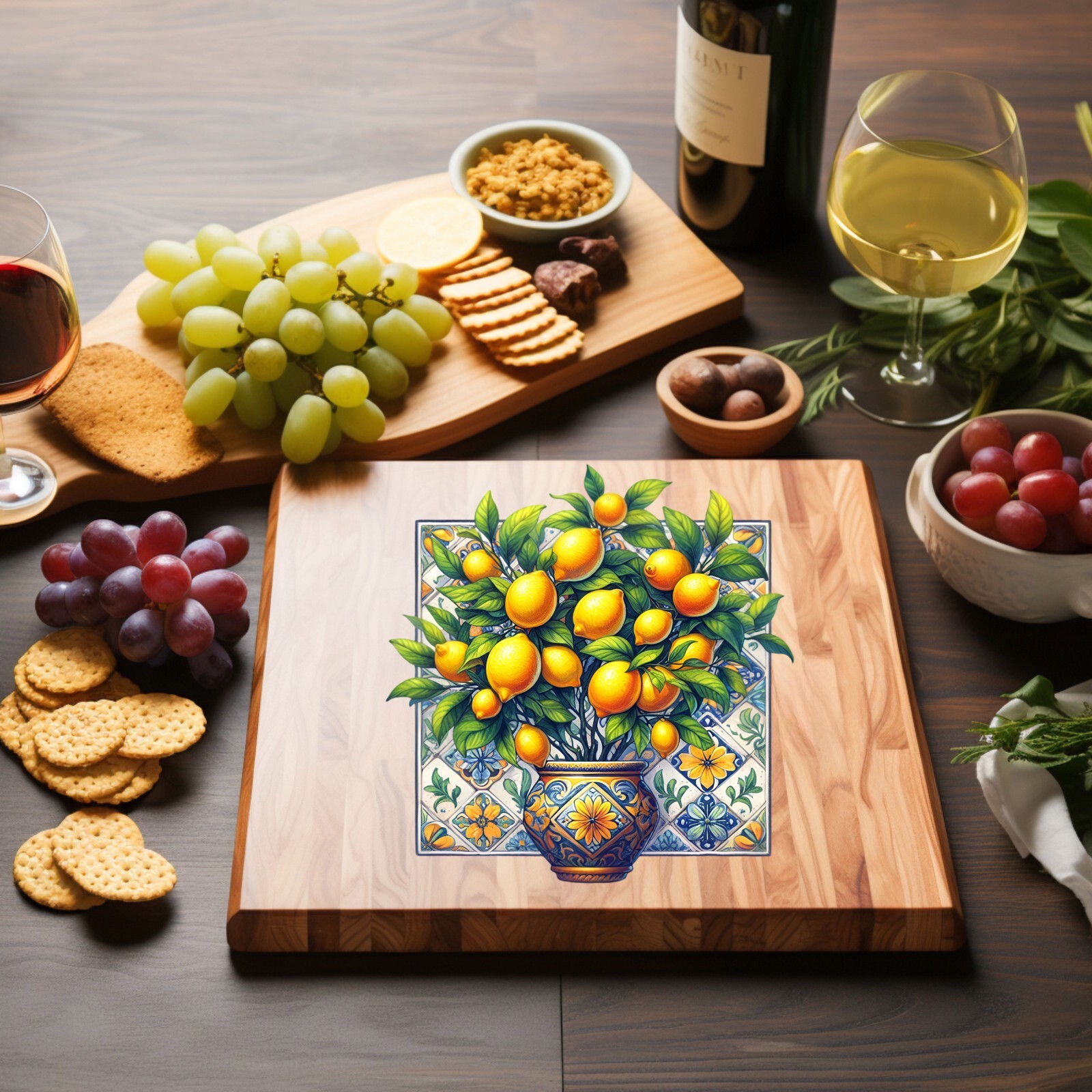 Lemon Vase Mediterranean UV DTF Transparent Sticker / Decal