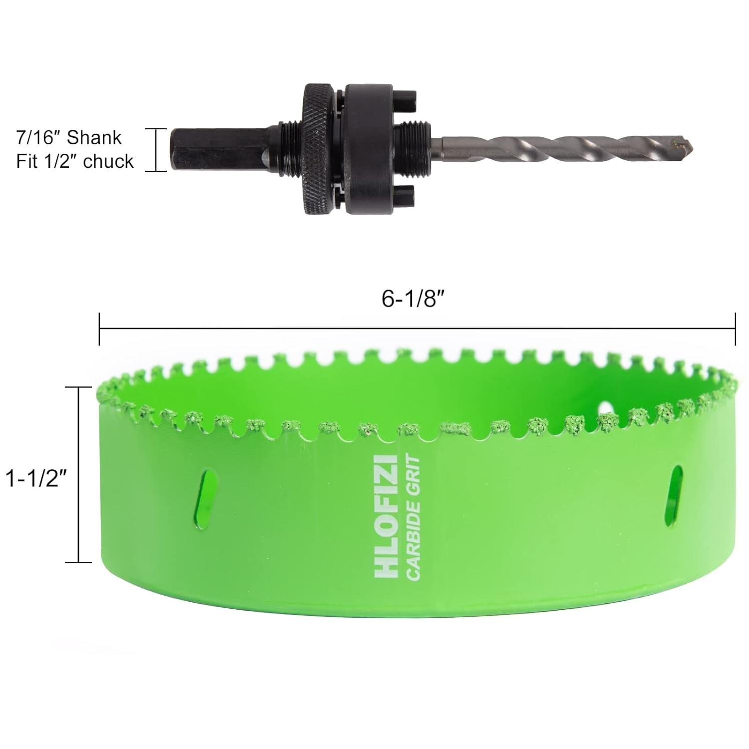 6-1/8 Inch Carbide Grit Hole Saw for 6 Inch Recessed Lights, Cutting Through …