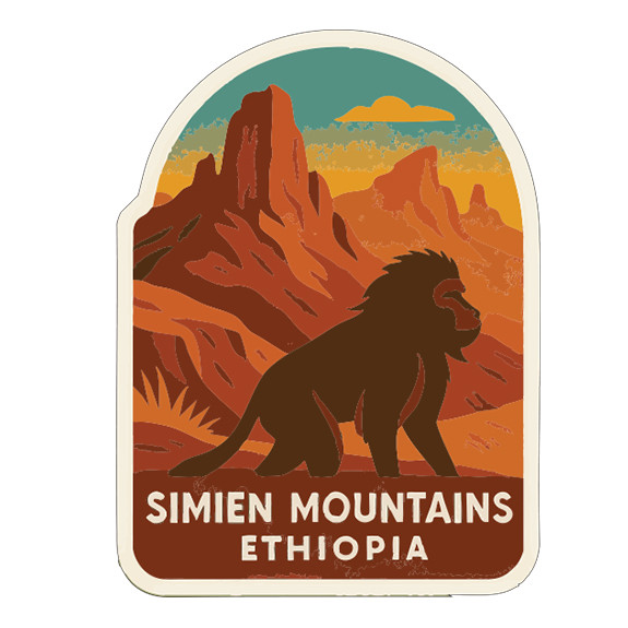 Simien Mountains Ethiopia Sticker Decal Vinyl Die-Cut Symbolic Landmark Design