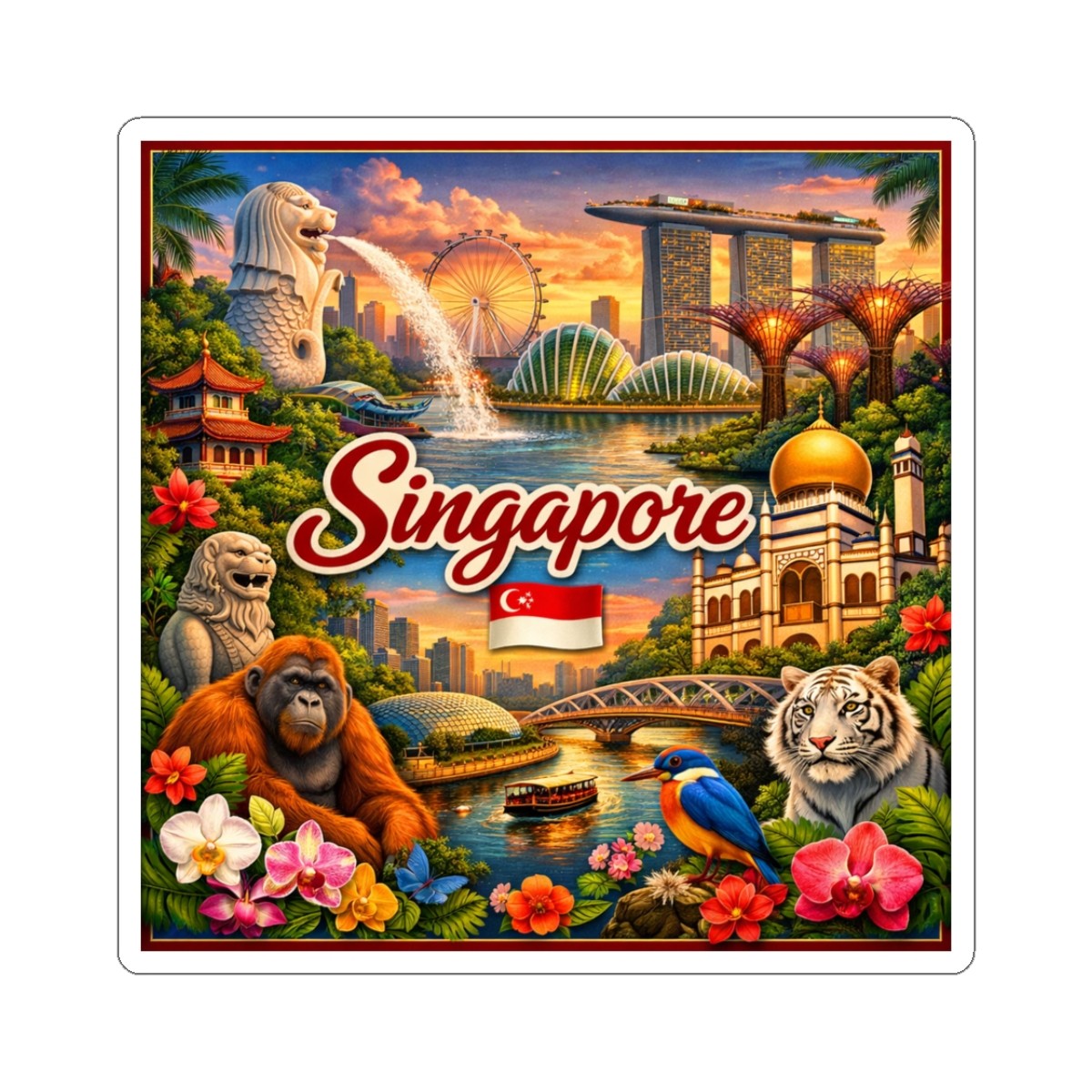 Singapore Sticker | City Landmarks Sticker