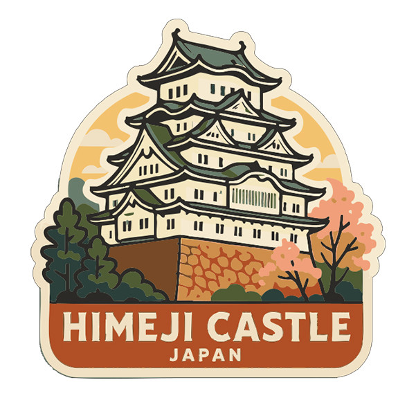 Himeji Castle Japan Sticker Decal Vinyl Die-Cut Symbolic Landmark Design