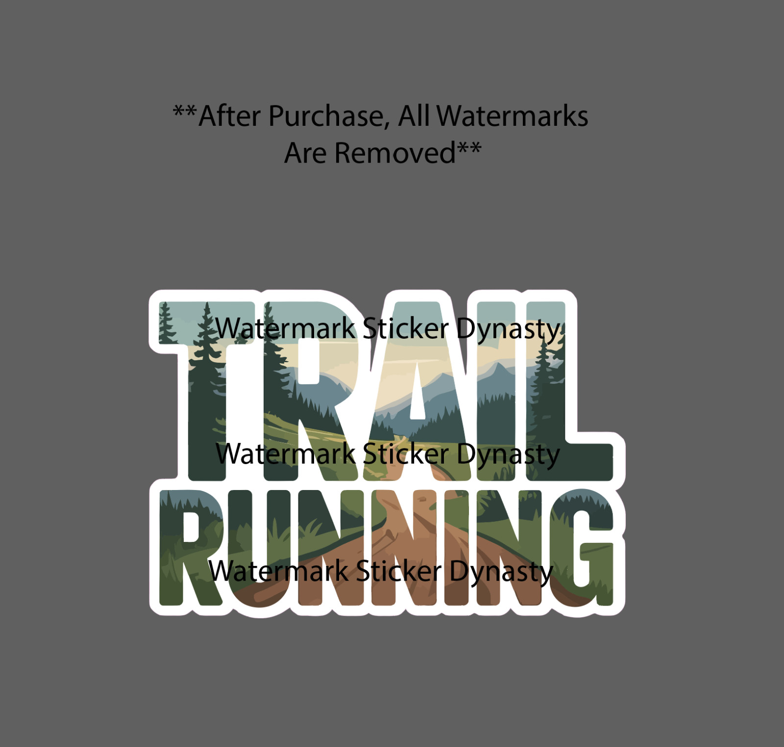 Trail Running Sticker Waterproof Decal Outdoor Fitness Travel Woods Gift NEW