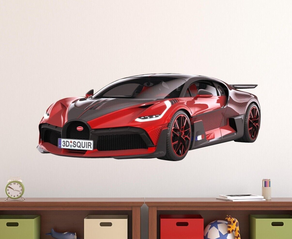 Super Car Wall Decal – Bugatti Divo Ladybug Vinyl Wall Graphic Wall Sticker