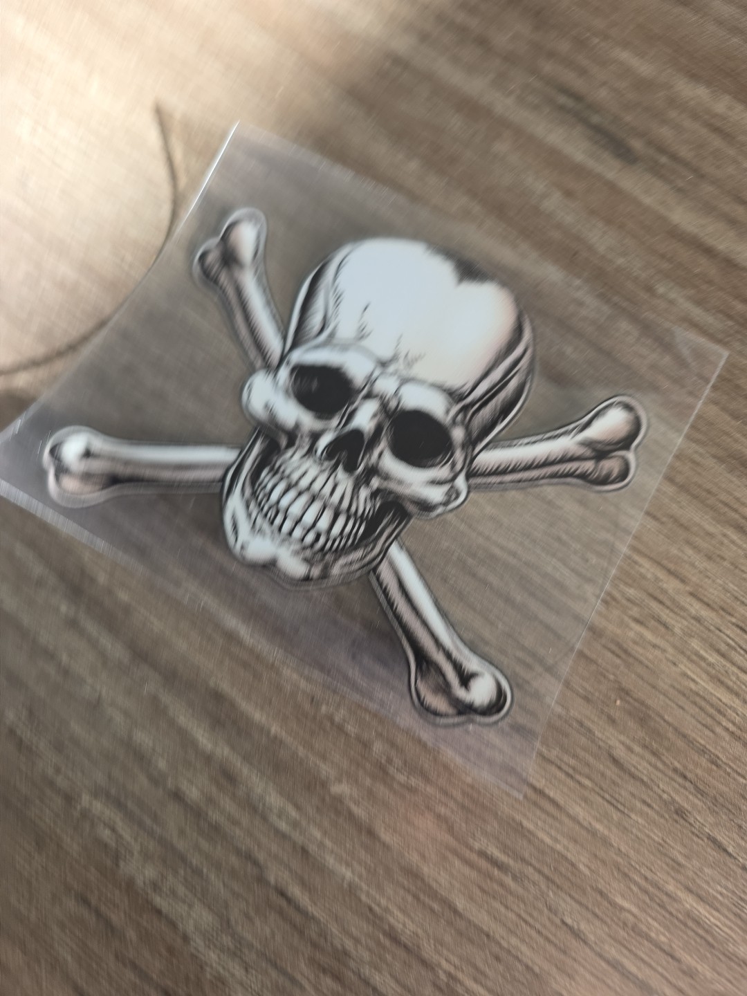 Skull And Crossbones Raised UVDTF Decal Made In USA Waterproof