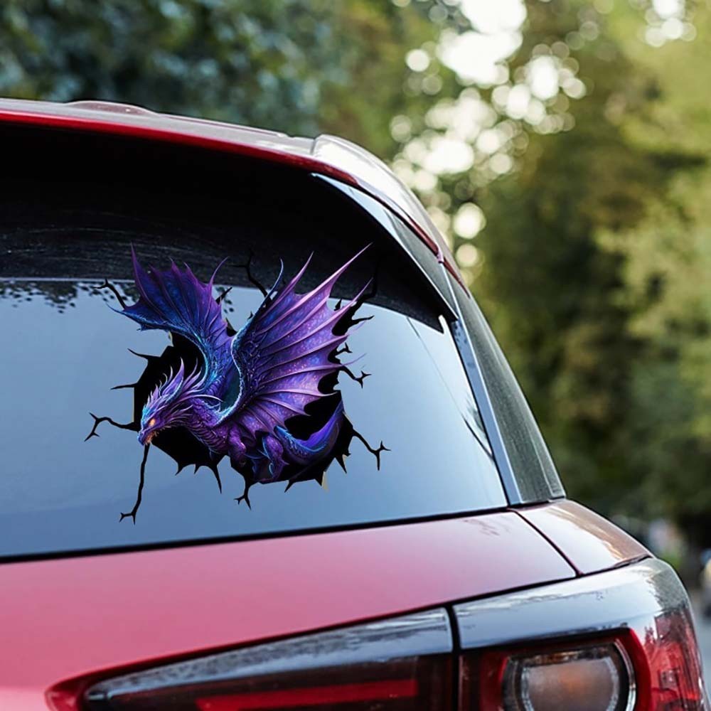 Dragon-Shaped 3D Visual Sticker Red Crack-Effect Dragon-Shaped 3D Visual Sticker