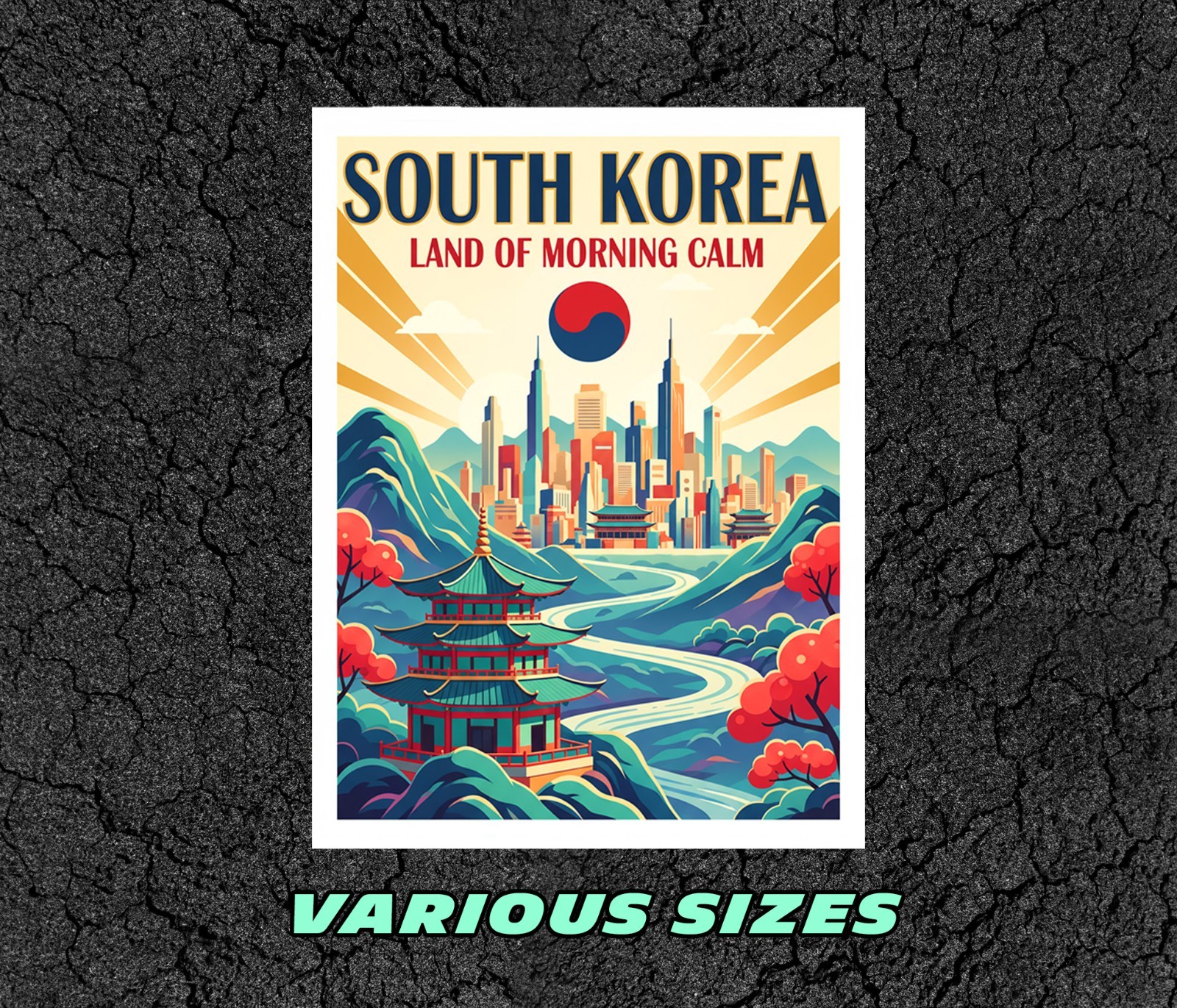 South Korea Vintage Travel Sticker Die Cut Waterproof Vinyl Laptop Decal