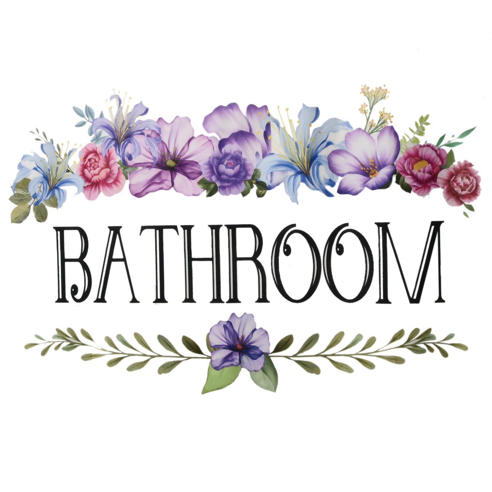 Waterproof Vinyl Wall Sticker Bathroom Door Sign Easy to Apply and Remove