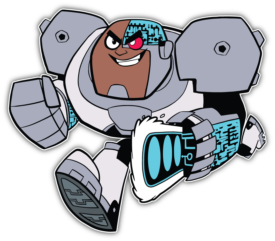 Cyborg Teen Titans Cartoon Sticker Bumper Decal – ”SIZES”
