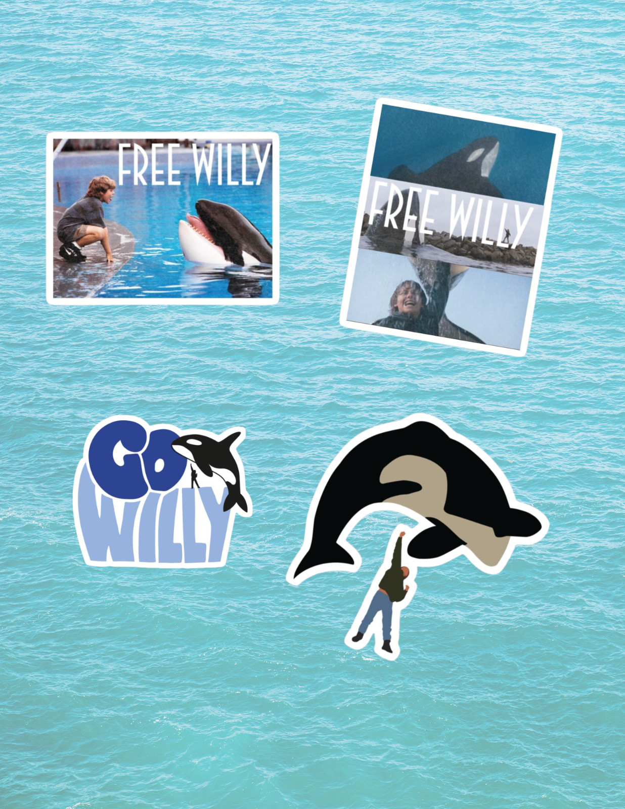 Free Willy 90’s Movie 4pk Sticker Pack