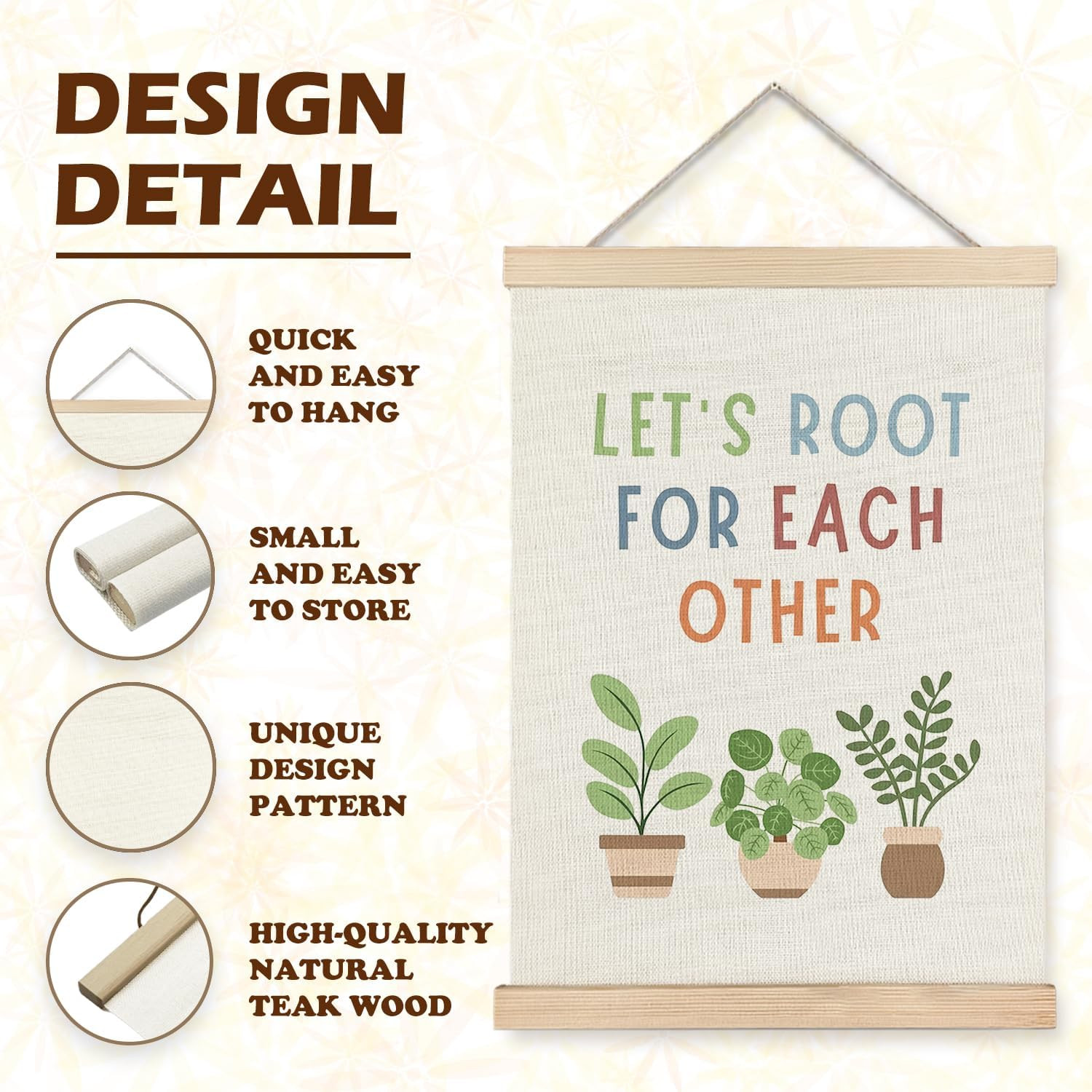 Let’S Root for Each Other Poster Hanger Frame – Motivational Wall Art Prints Dec
