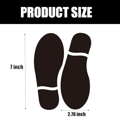 60 Pairs Black Footprint Stickers – 7″ Decals for Floor, Wall, Stairs, Party Gui