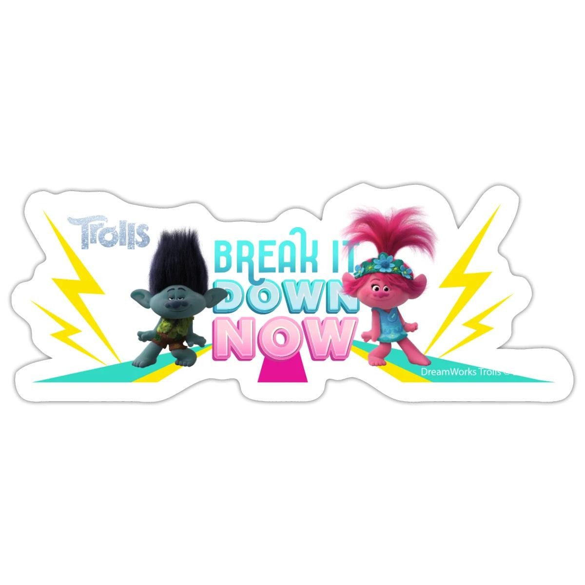 Trolls Break It Down Now Sticker, max. 4 x 4″