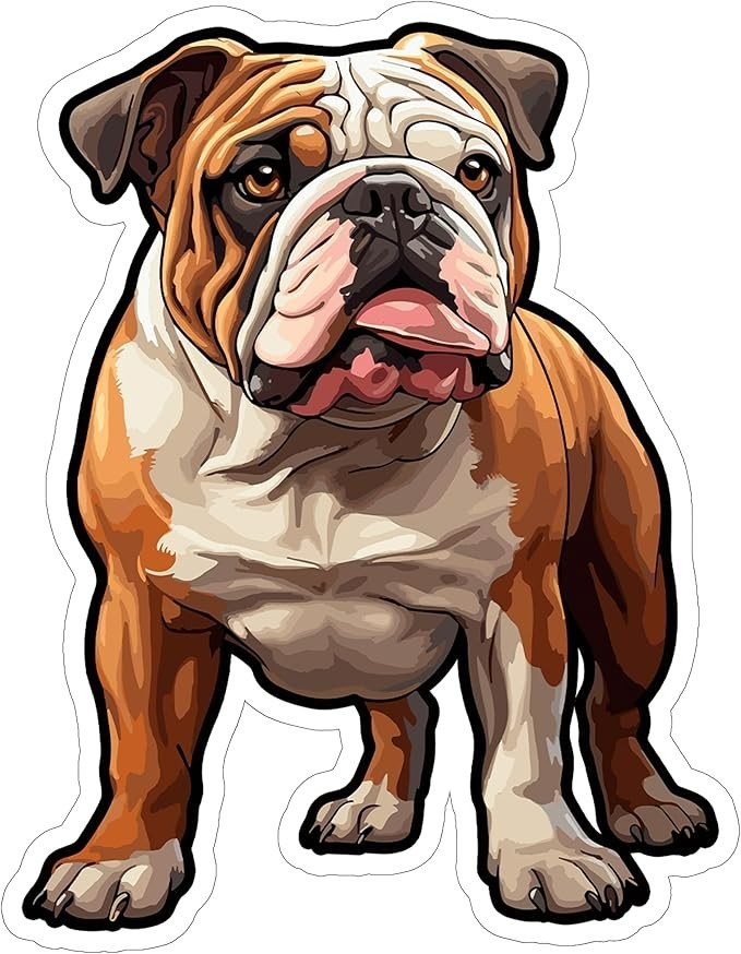 English Bulldog Sticker Decal Laptop Wall Mirror Cup Tumblr Locker