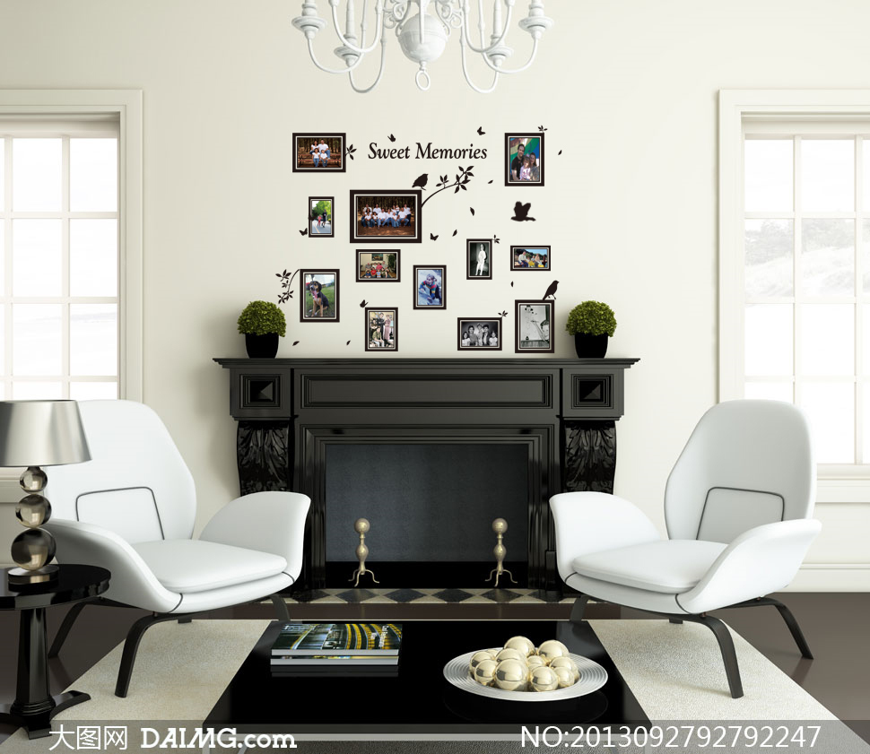 Multi Size Photo Frames with Birds, DIY Wall Art Vinyl Stickers- HIGH QUALITY