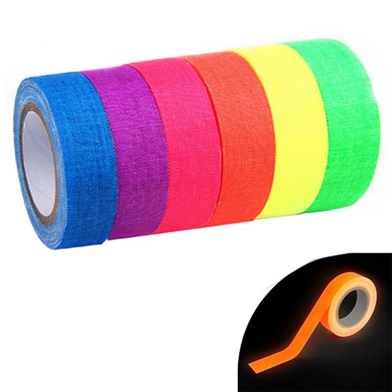 6Rolls Fluorescent Cloth Tapes Various Purpose Luminous Tape for Project