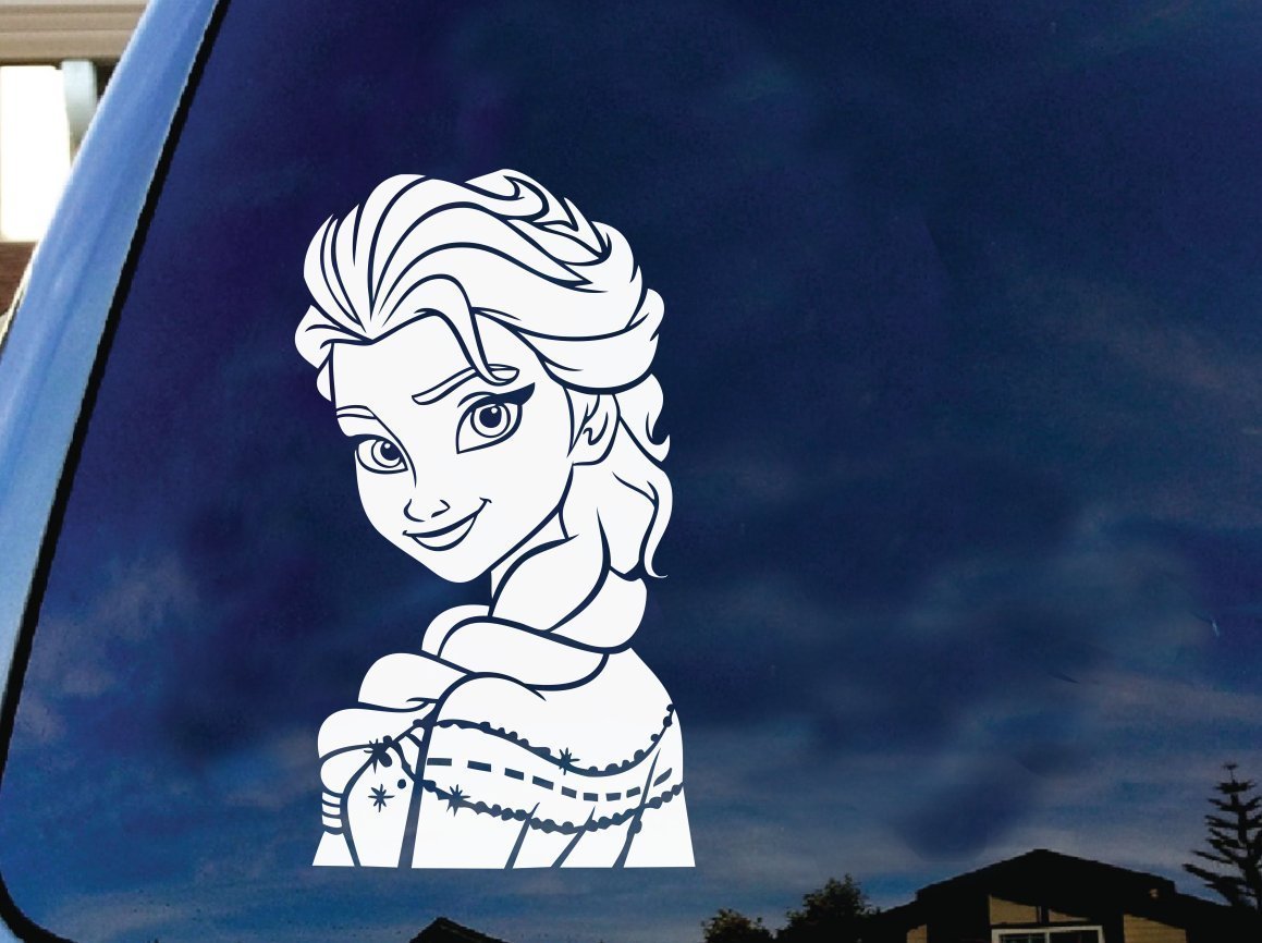 Frozen movie cartoon character Elsa beautiful car truck laptop decal sticker 6″