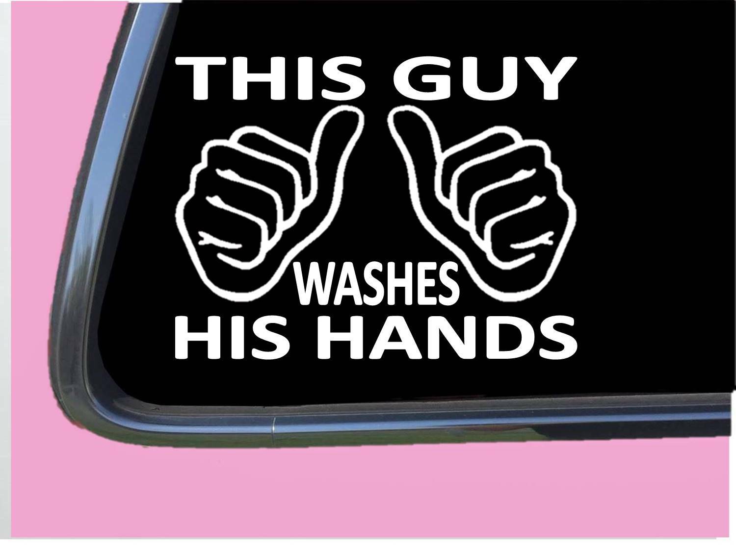 Wash hands This Guy TP 1218 6″ Decal Sticker hand washing sign