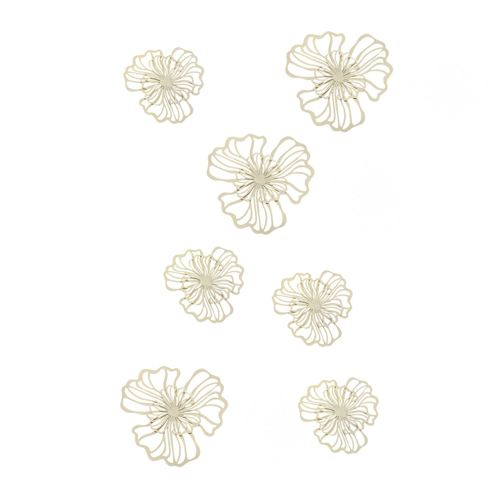 7-Piece Metal Wall Decor Flower Office Wall Hanging Ar Indoor Metal Wall Decor