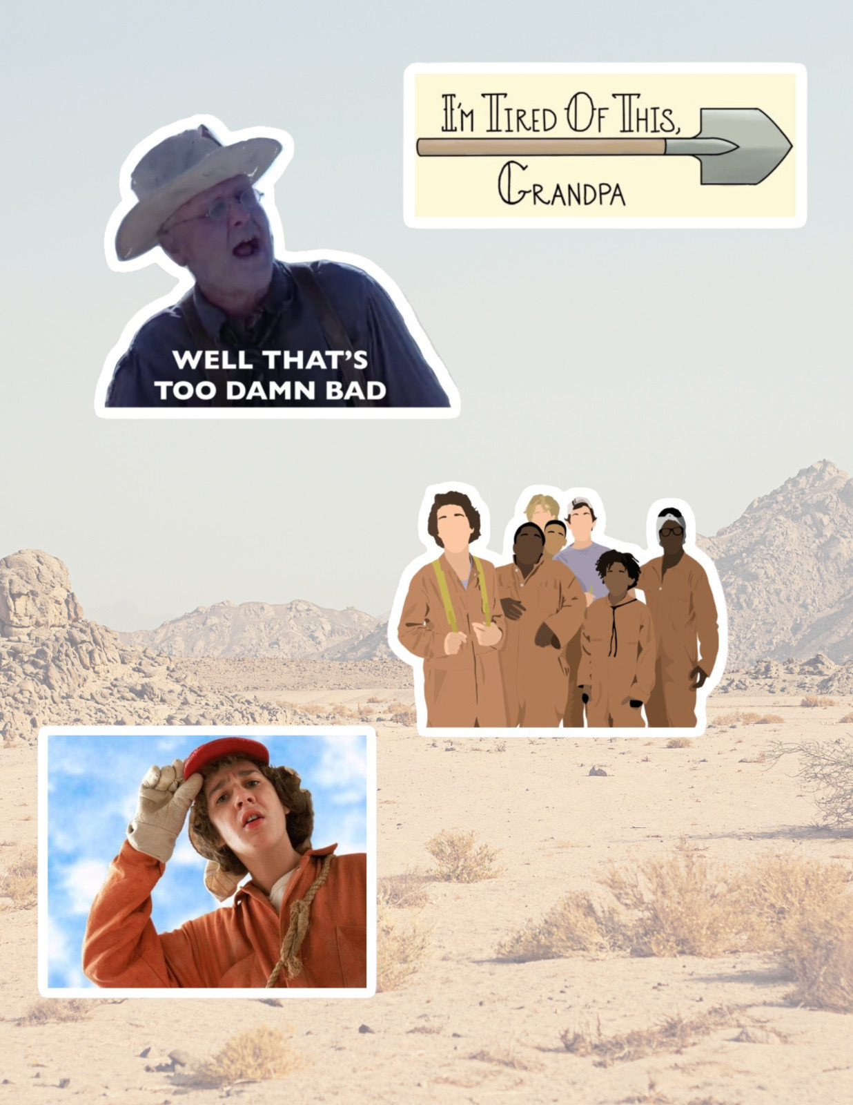 Holes Movie 4pc Stickers Pack