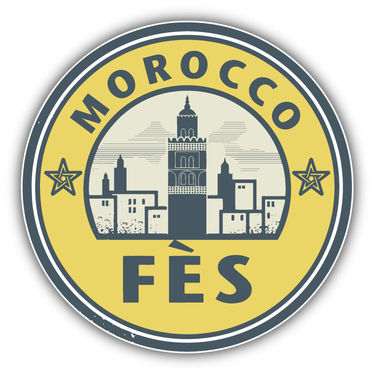 Morocco Fes Grunge Vintage Travel Stamp Car Bumper Sticker Decal