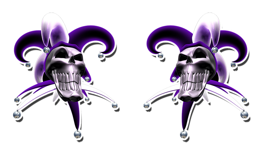 Jester Evil Clowns Sticker Decal Blue Purple Red Yellow Orange Green 5″ CLOSED