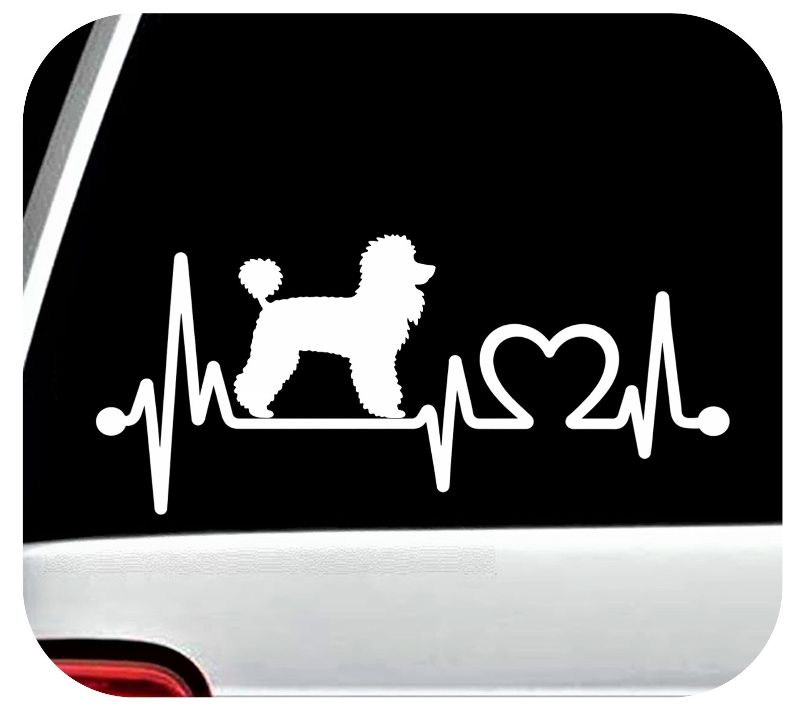 Love My Poodle Dog Decal Sticker for Car Window Laptop Tumbler Gift K1040