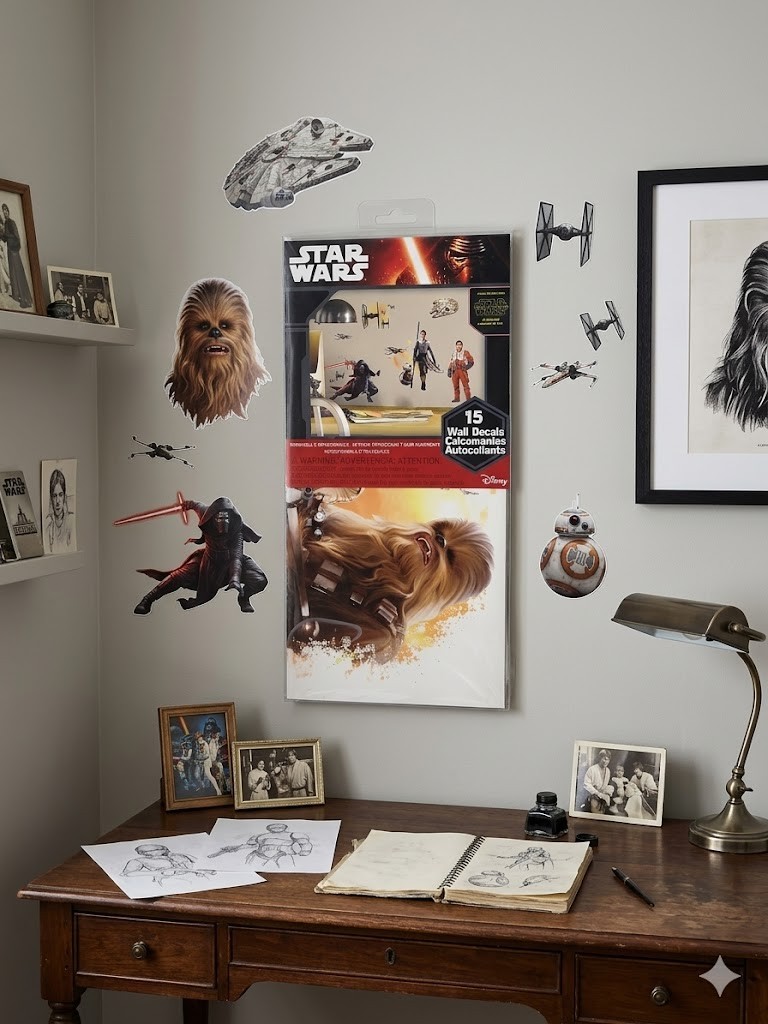 Disney Star Wars Wall Decals Ep 7 The Force Awakens Room Decor Rey Kylo Ren