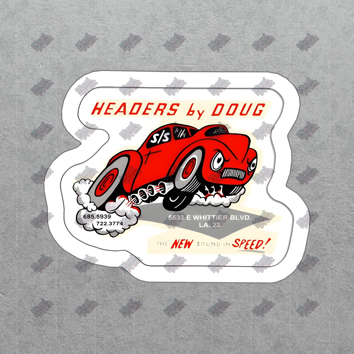 Vintage Racing Car Vinyl Sticker Headers by Doug Decal Retro Auto #362325